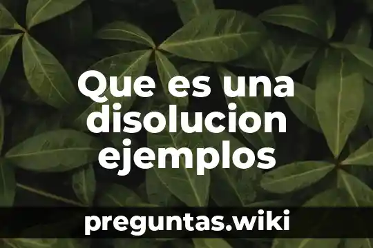 Que es una disolucion ejemplos