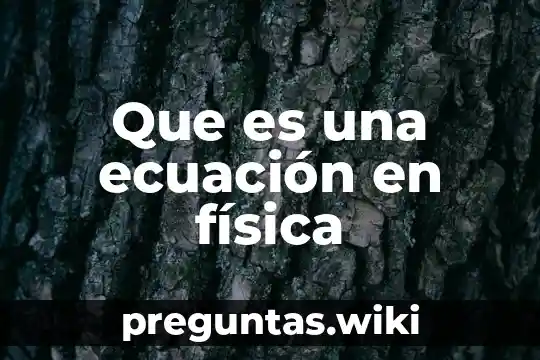 Que es una ecuación en física