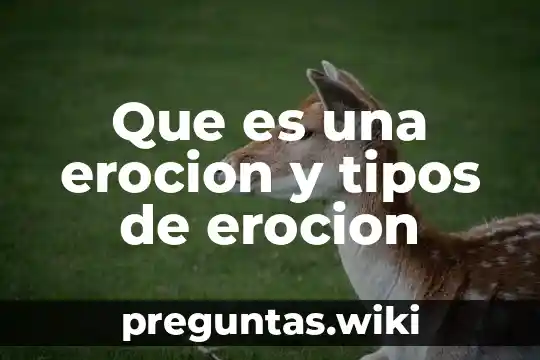 Que es una erocion y tipos de erocion