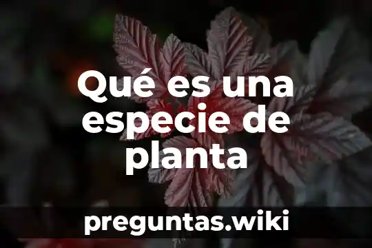 Qué es una especie de planta