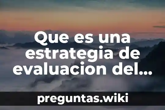 Que es una estrategia de evaluacion del desempeño