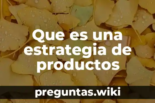 Que es una estrategia de productos