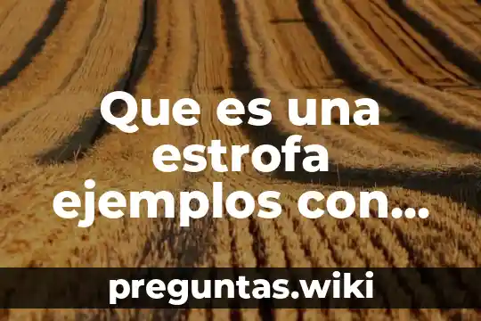 Que es una estrofa ejemplos con poemas