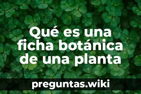 Qué es una ficha botánica de una planta