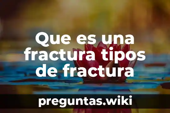 Que es una fractura tipos de fractura