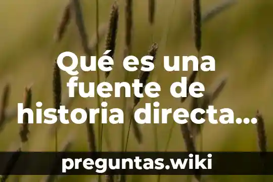 Qué es una fuente de historia directa y una indirecta