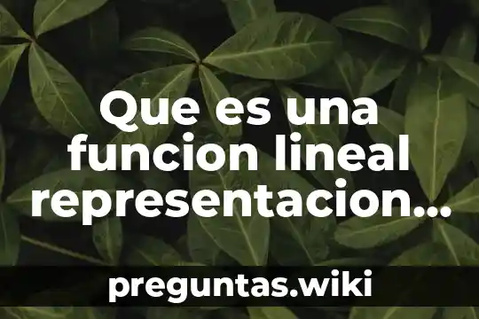 Que es una funcion lineal representacion tabulacion