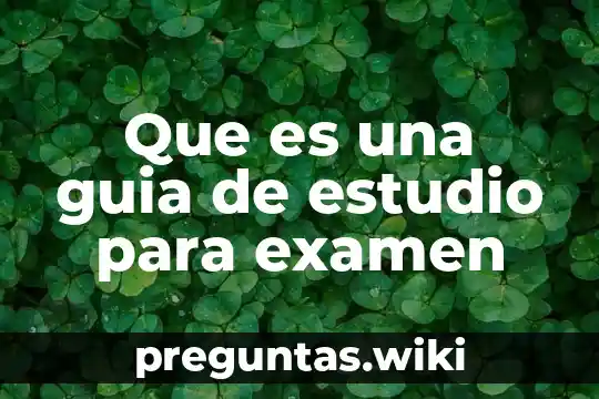Que es una guia de estudio para examen