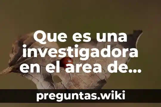 Que es una investigadora en el area de salud