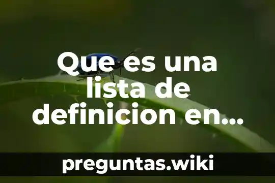 Que es una lista de definicion en html