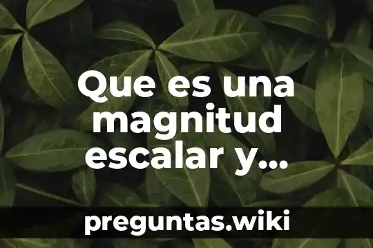 Que es una magnitud escalar y ejemplos y simbolos
