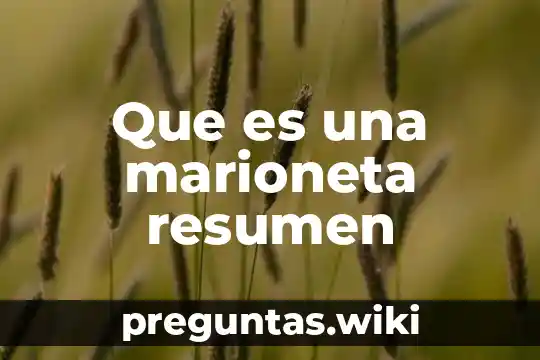 Que es una marioneta resumen