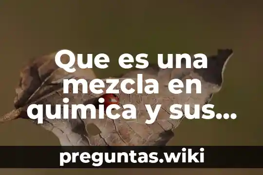 Que es una mezcla en quimica y sus tipos