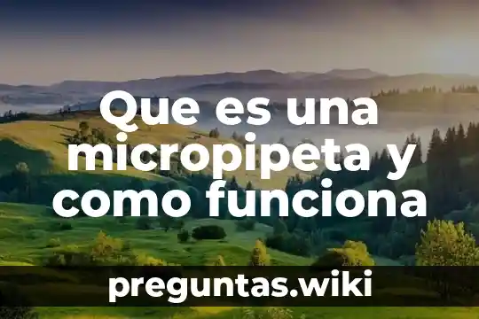 Que es una micropipeta y como funciona