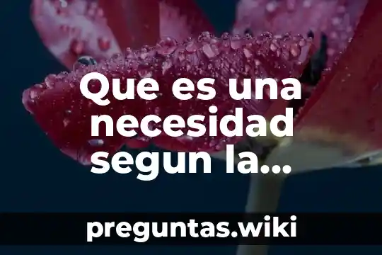 Que es una necesidad segun la psicologia