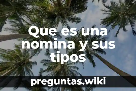 Que es una nomina y sus tipos