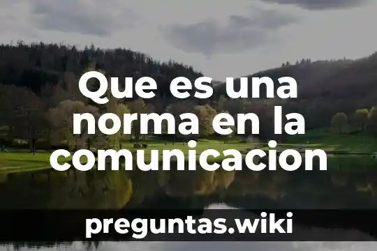 Que es una norma en la comunicacion