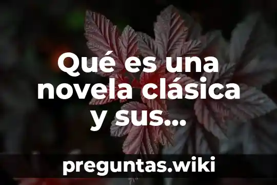 Qué es una novela clásica y sus características