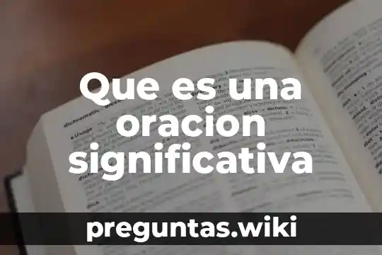 Que es una oracion significativa