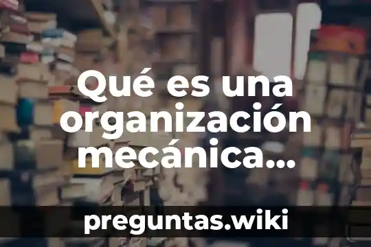 Qué es una organización mecánica estable