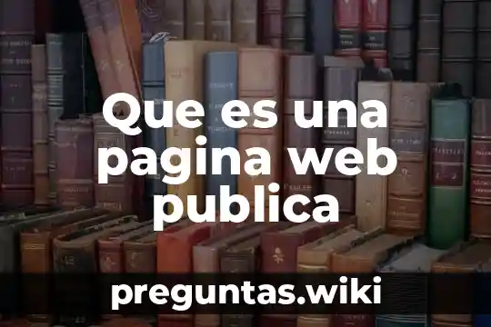Que es una pagina web publica
