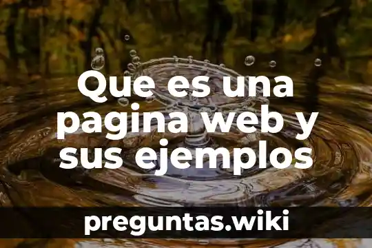Que es una pagina web y sus ejemplos