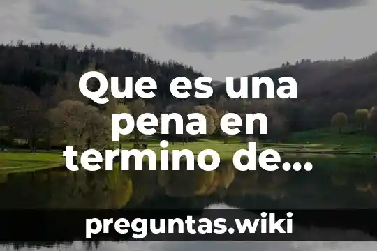 Que es una pena en termino de derecho