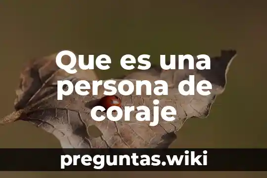 Que es una persona de coraje