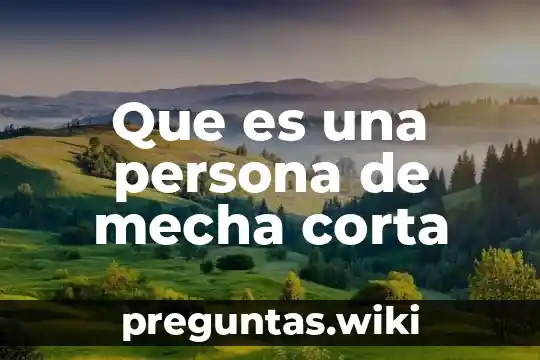 Que es una persona de mecha corta