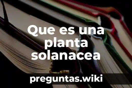 Que es una planta solanacea