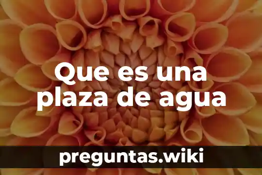 Que es una plaza de agua