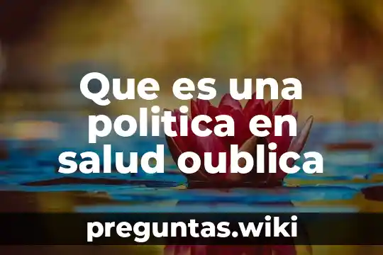 Que es una politica en salud oublica