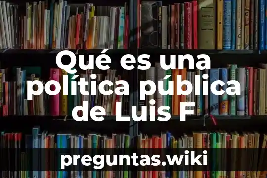 Qué es una política pública de Luis F