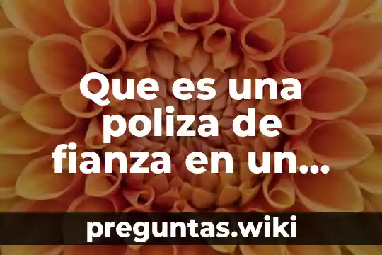 Que es una poliza de fianza en un contrato yahoo