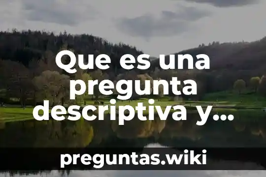 Que es una pregunta descriptiva y ejemplos