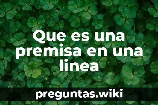 Que es una premisa en una linea