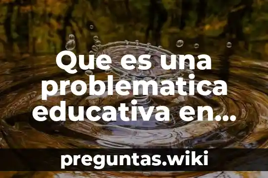 Que es una problematica educativa en primaria