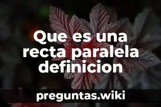 Que es una recta paralela definicion