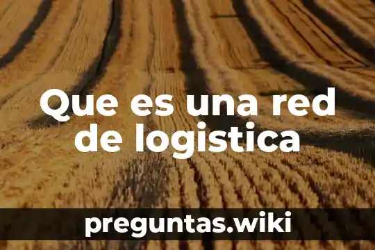 Que es una red de logistica