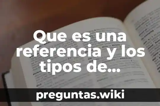 Que es una referencia y los tipos de referencia