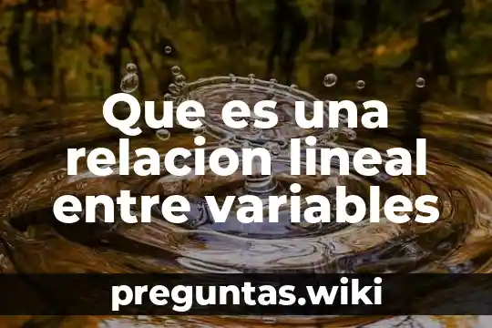 Que es una relacion lineal entre variables