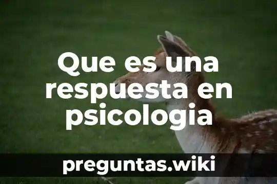 Que es una respuesta en psicologia