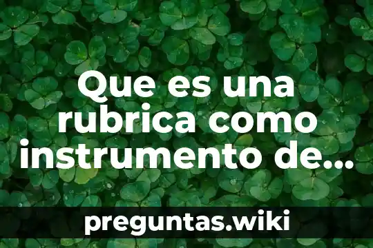 Que es una rubrica como instrumento de evaluacion