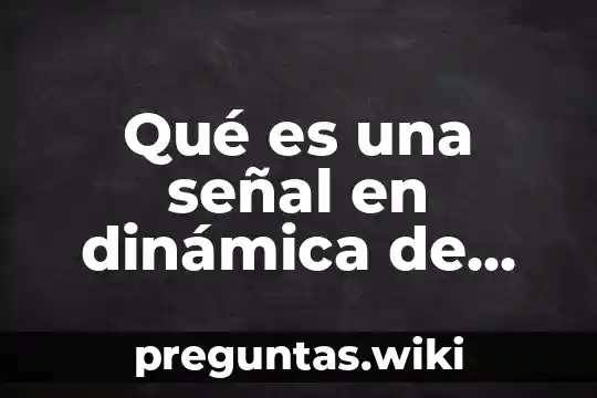 Qué es una señal en dinámica de sistemas