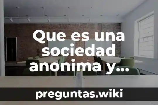 Que es una sociedad anonima y como se constituye