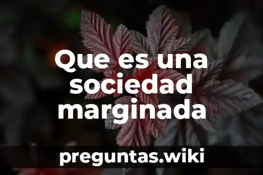 Que es una sociedad marginada