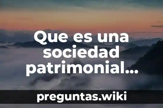 Que es una sociedad patrimonial 2017