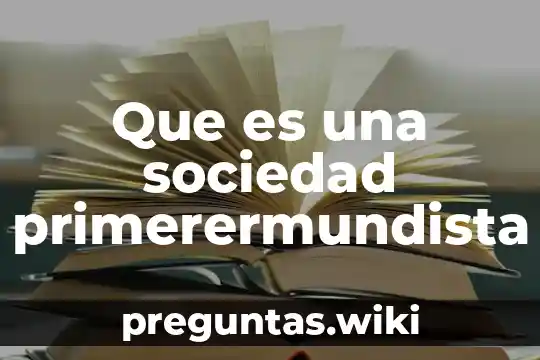 Que es una sociedad primerermundista