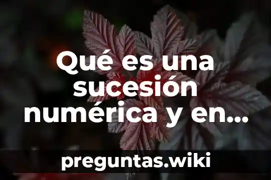 Qué es una sucesión numérica y en qué consiste