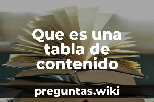 Que es una tabla de contenido